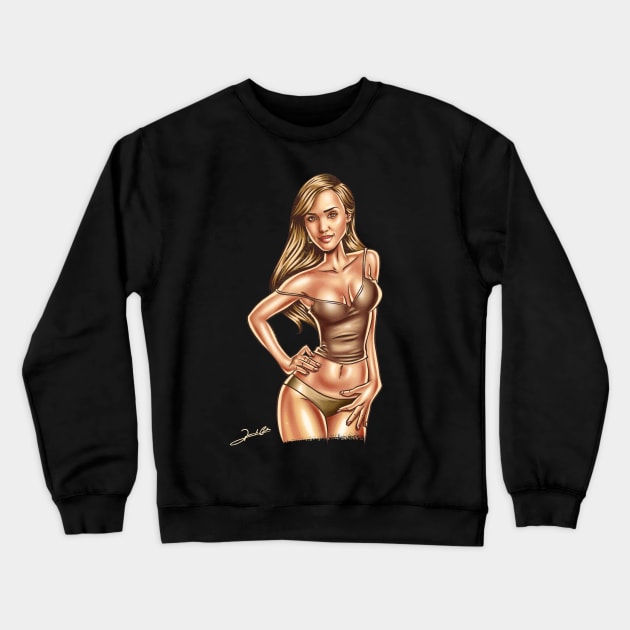 Jessica Alba Crewneck Sweatshirt by renatodsc